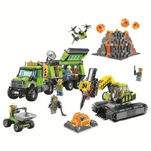 Бела город исследователи вулкан разведка база здания Конструкторы наборы для ухода за кожей кирпичи дети модель игрушечные лошадки Marvel совме