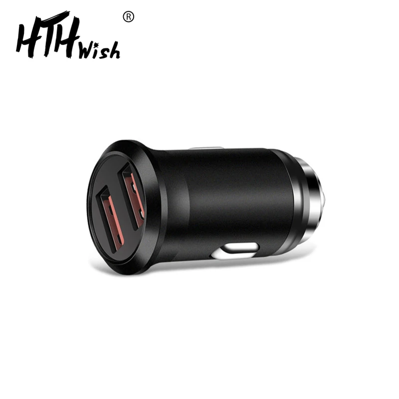 

HTHwish 2 Dual USB Quick For charger iphone Samsung Car Charger USB Type-C Fast Charging Mobile Phone Quick Charger Car-Charger