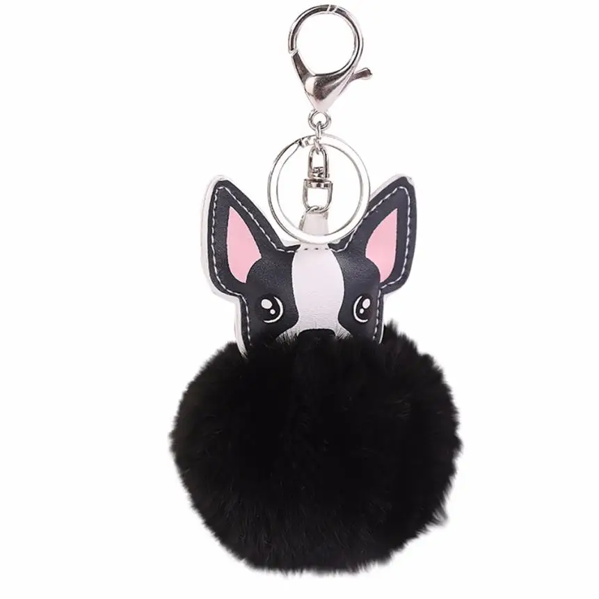 Fast sending Furry bag charm keychains 8CM Cute Dog Keychain Pendant