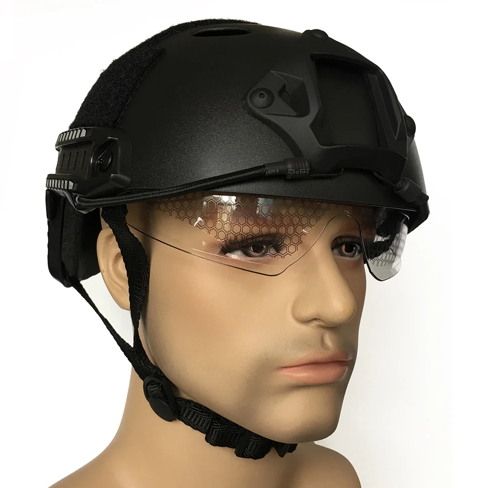 

FAST Helmet with Goggle ABS Plastic Military Helmets PJ Style Motorcycle cycling hat w/NVG Paintball Wargame Protective Gear
