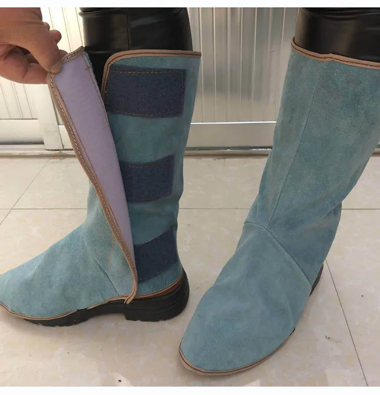 Welding Gaiter Split Leather Shoes Cover Flame Resistant Anti-Heat Wear Resistant Workplace Welder's Foots Protective Cover (9)