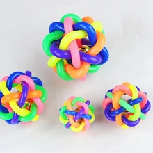 Интерактивный для больших собак, питомцев, Радужный мяч для собаки, красочный колокольчик, резиновая игрушка, собака, устойчивая к укусам XS/S/M 3006