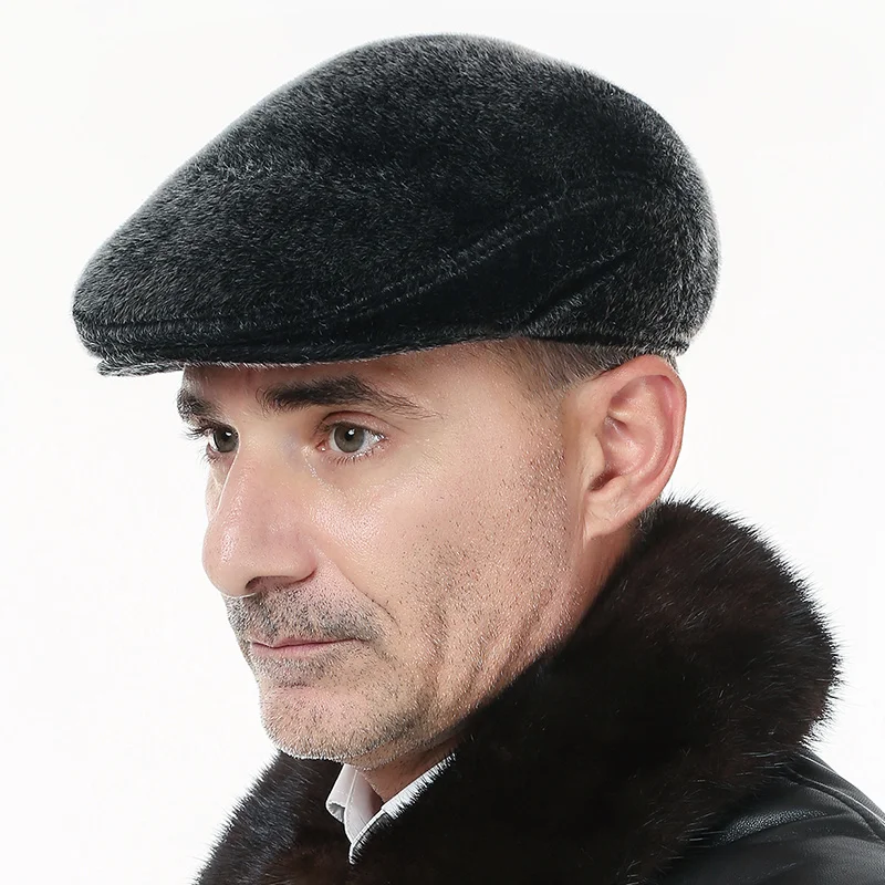 

Lady New Arrival Winter Warm Hat Men Ear Protection Cap Imitation Fur Wear Quinquagenarian Earmuffs Hat Father Peaked Cap B-7379