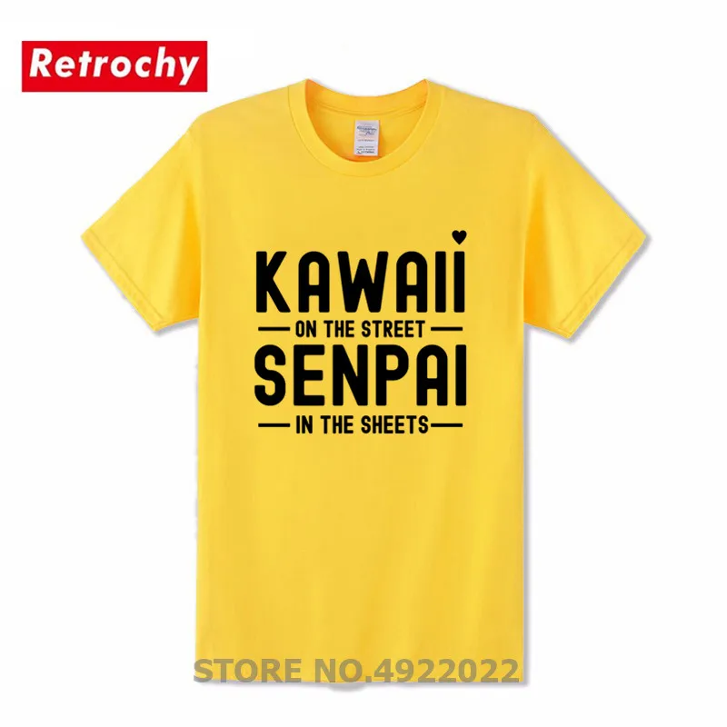 Футболка с принтом аниме Waifu Kawaii Senpai Мужская футболка в стиле хип хоп забавная Otaku