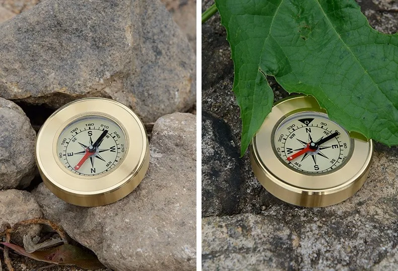 Mini Gold Lensatic Compass Magnifier