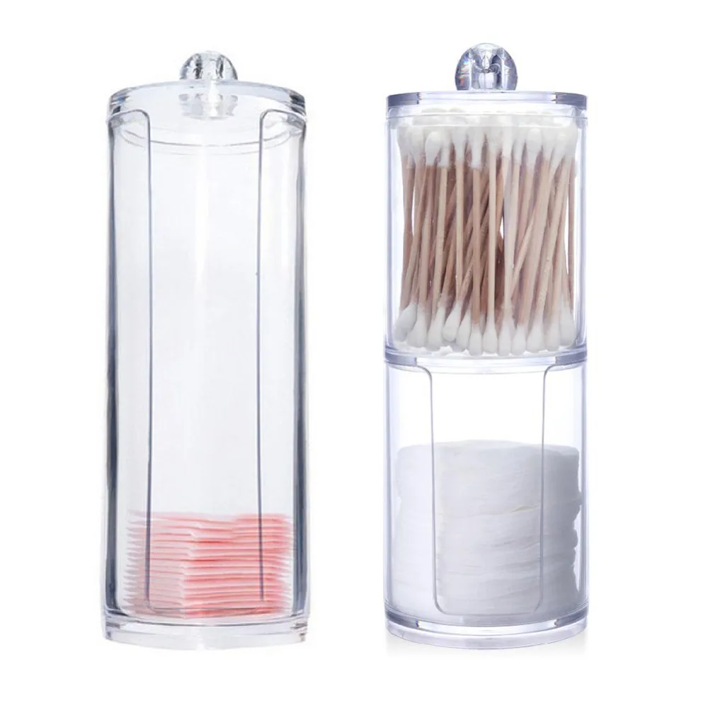 

Acrylic Multifunctional Acrylic Cotton Storage Box Makeup Organiser Cosmetic Lipstick Storage Cotton Swab Case Holder For Office