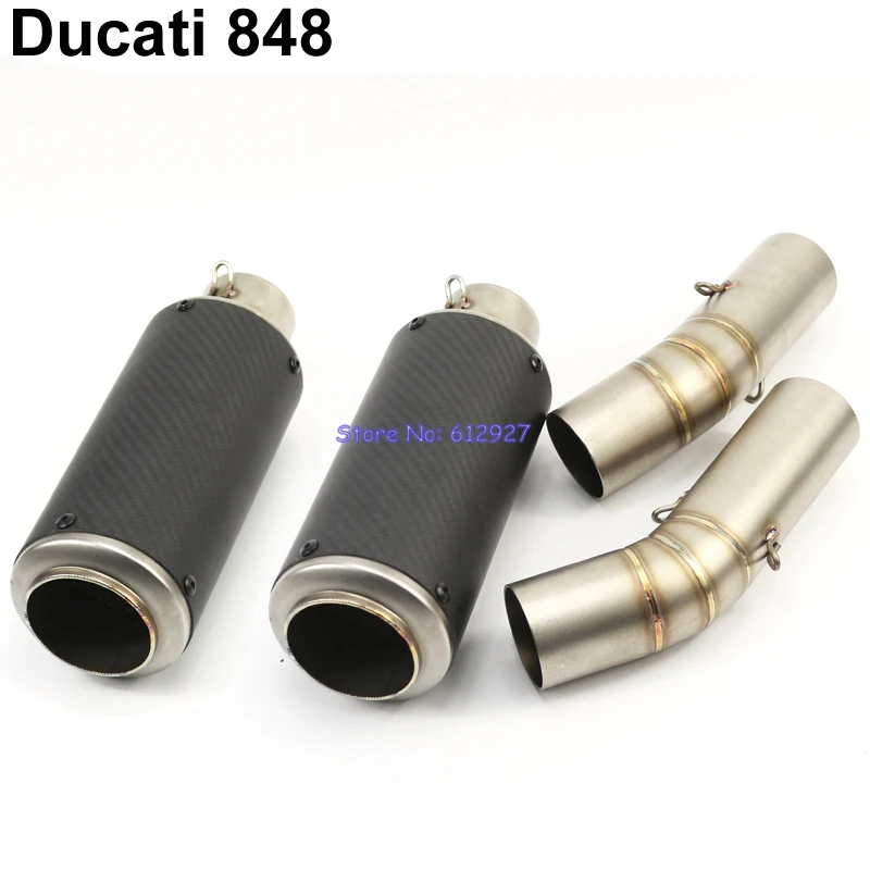 

Motorcycle for Ducati 848 Exhaust System Muffler Pipe and Middle Link Pipe Set