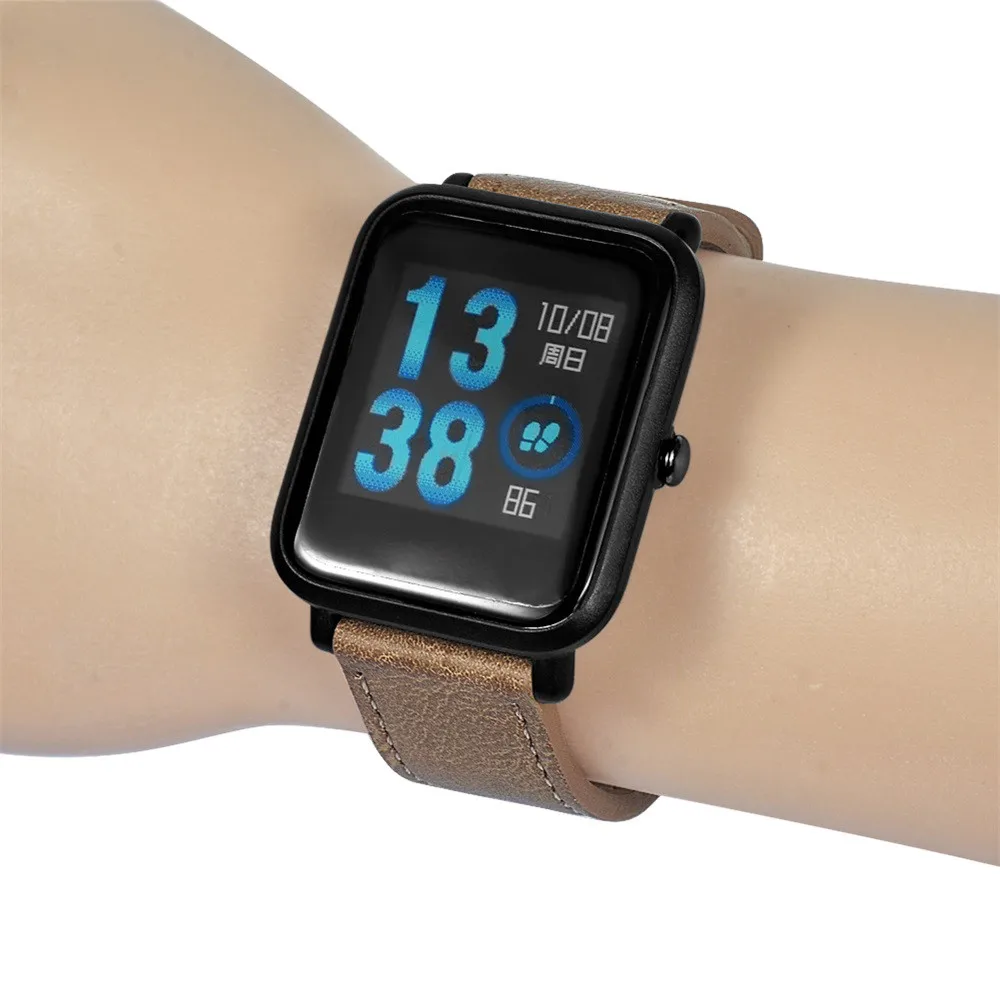 Сменный ретро браслет кожаный ремешок для Xiaomi Huami Amazfit Bip Молодежные часы сменный Браслет ремешок Смарт часы