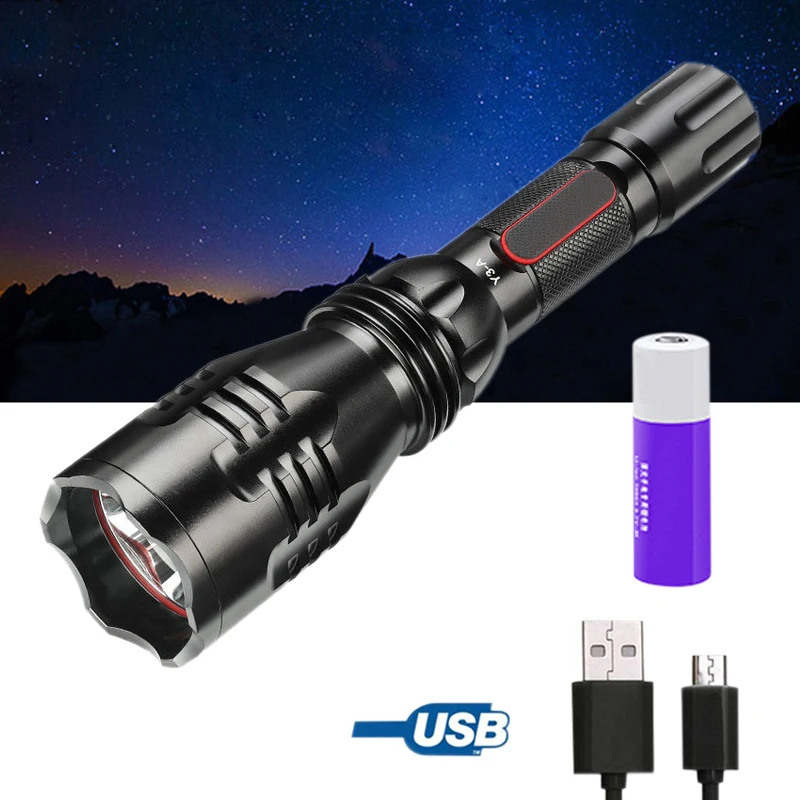 

Y3A Scout Light Tactical Flashlight Hunting Patrol Glare Weapon light for Outdoor Sports Build in 18650 USB Rechargeable Battery