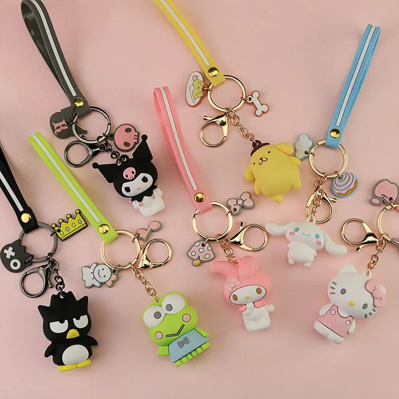 2019 Новый Keroppi Kuromi pompurin Sanrio ПВХ брелок для телефона веревка пристяжной талисман