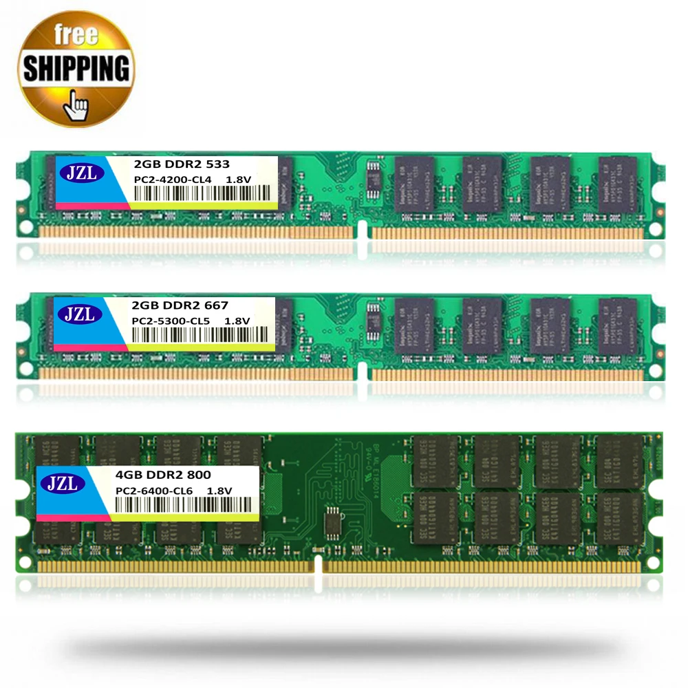 Память JZL LONG DIMM DDR2 800 МГц DDR 2 667 533 ГБ 4 240 контактов без коррекции ошибок для