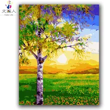 Diy Цифровая живопись маслом по номерам с комплектами для взрослых детей узнать настройки солнце Красивая практика живопись коридор decorat