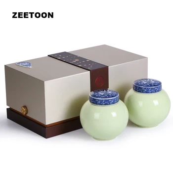 

Chinese Celadon Tea Caddies Blue and White Porcelain Ceramic Tea Cans Cereals Seal bottle Storage pot Candy Spice Jar Canister