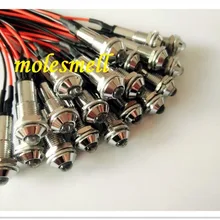 100x5 мм 3 В DC цвет красный, желтый синий зеленый белый orange УФ розовый теплый белый Предварительно проводной воды ясно Круглый светодио дный+ Хром Корпус под светодиод свет