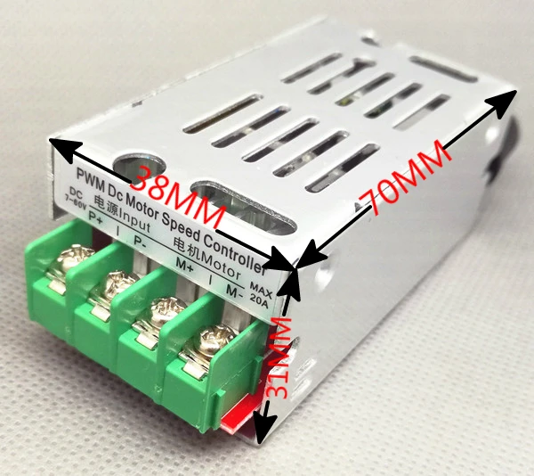PWM DC щетка регулятор оборотов бесступенчатая скорость/импульсная ширина двигателя переключатель скорости 12 В/24 В/60 в 20A