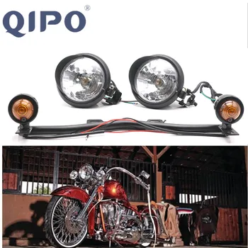 

QIPO Motocycle headlight Light Fog Lamp Assembly Passing Light Bar Turn Signals For Yamaha Suzuki Kawasaki Honda
