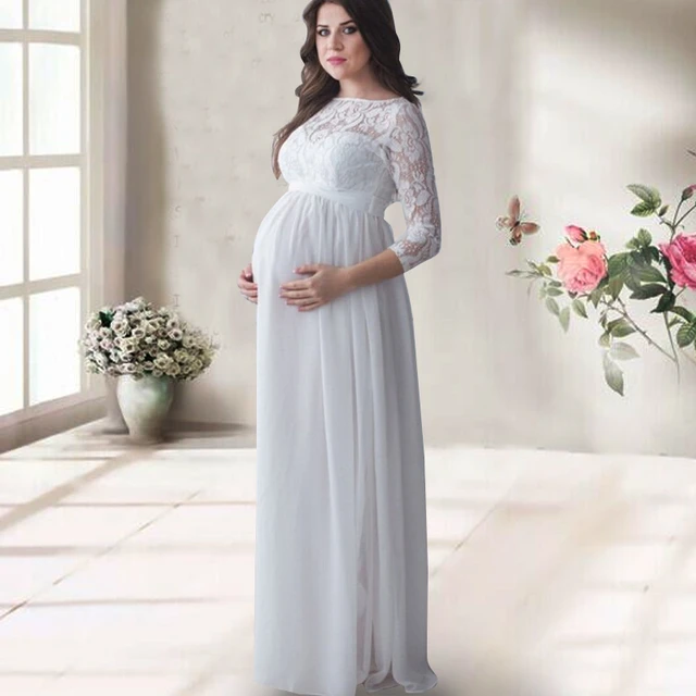 Vestido de maternidad Xiyunle para Sesión de fotos, ropa para embarazadas,  vestidos largos blancos de encaje para fiesta de noche, ropa de maternidad,  accesorios de fotografía - AliExpress