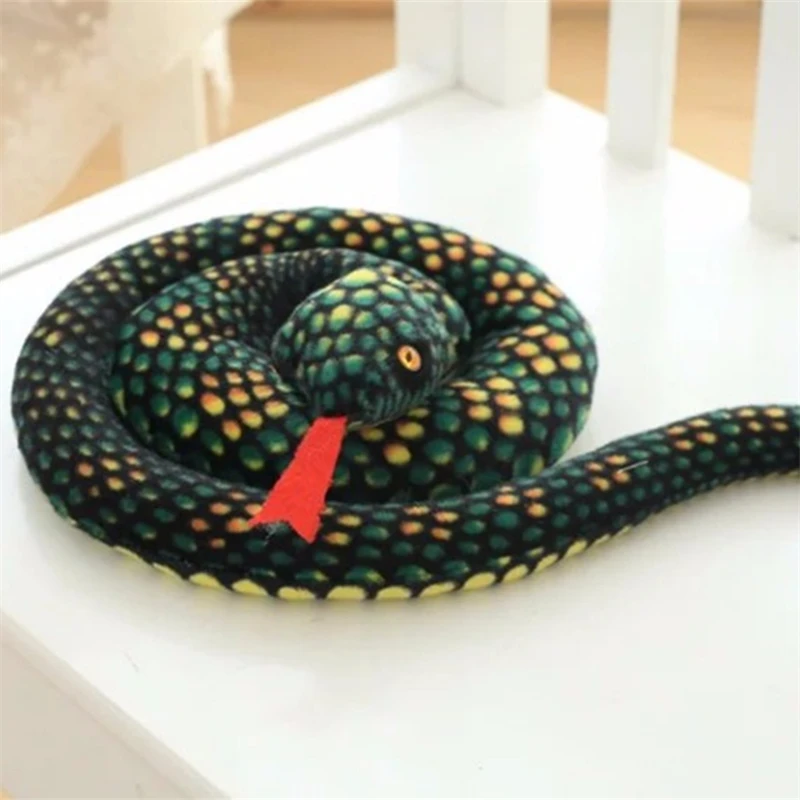 MIAOOWA 1PC 130/280CM Big Size Snake Plush Doll Simulation Snake Animal Stuffed Toy Funny Doll Party Toy Kid Baby Birthday Gift