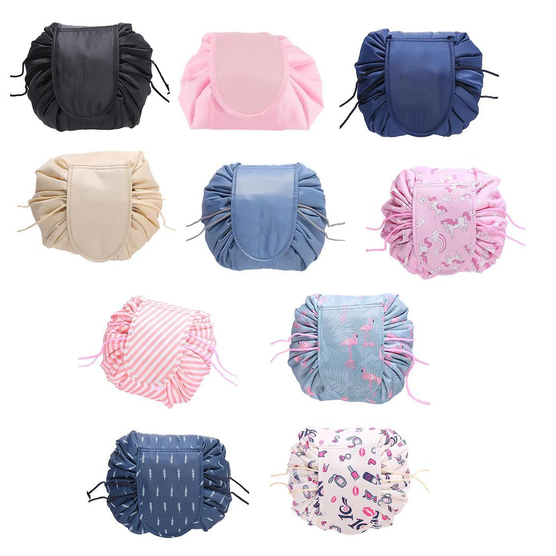  Printing Cosmetic Bag Professional Drawstring Makeup Case Women Travel Make Up Organizer Storage Po