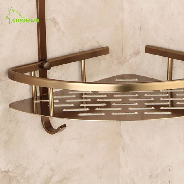 Online Antique Brushed Bad Regale Doppelschicht Bronze Ecke Antique Brushed Bad Regale Doppelschicht Bronze Ecke Dusche Shampoo Kosmetische Ablageboden Produkte