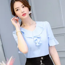 Women Tops Sale Blusas 2018 New Sleeve Ol Elegant Blouses Chiffon Shirts Office Work Wear Tops Plus Suze 2xl Summer Women Shirt
