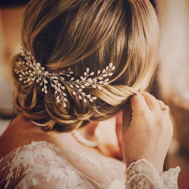 

Bridal Faux Pearl Wedding Girls Tiara Headdress Headband Hair Comb Jewelry Party W715