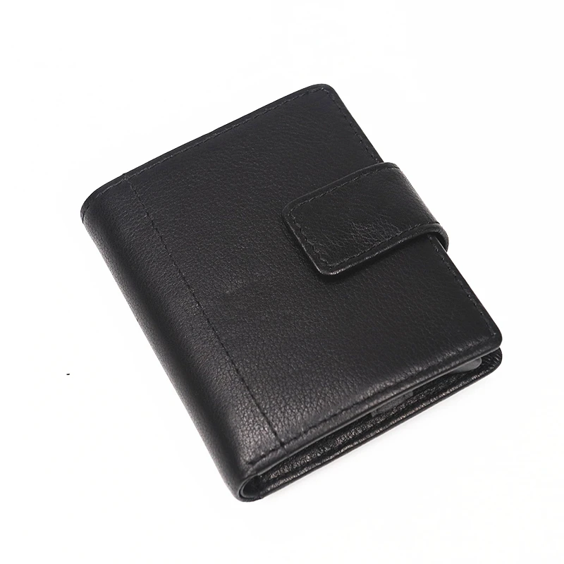 Мужской кошелек из натуральной кожи с защитой Rfid, алюминиевый держатель для карт, мужской кошелек, короткие маленькие кошельки с карманом для монет, сумка для денег