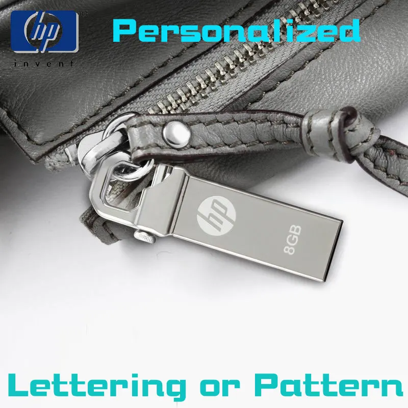 HP mini USB Flash Drive 8gb pendrive Metal Pen usb Custom lettering pattern Drive Tiny drive