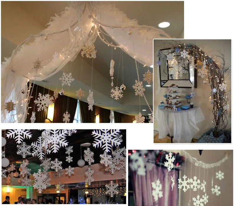 Frozen Party Supplies 3M Silver White Snowflake Shape Paper Garland Christmas Wedding Decoration Scene New Year Decor ZA3612 Frozen Party Supplies 3M Silver White Snowflake Shape Paper Garland Christmas Wedding Decoration Scene New Year Decor ZA3612
