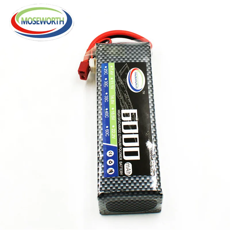 

MOSEWORTH 2S RC Drone Lipo battery 7.4v 6000mAh 40C For RC airplane tank car 2s batteria cell AKKU