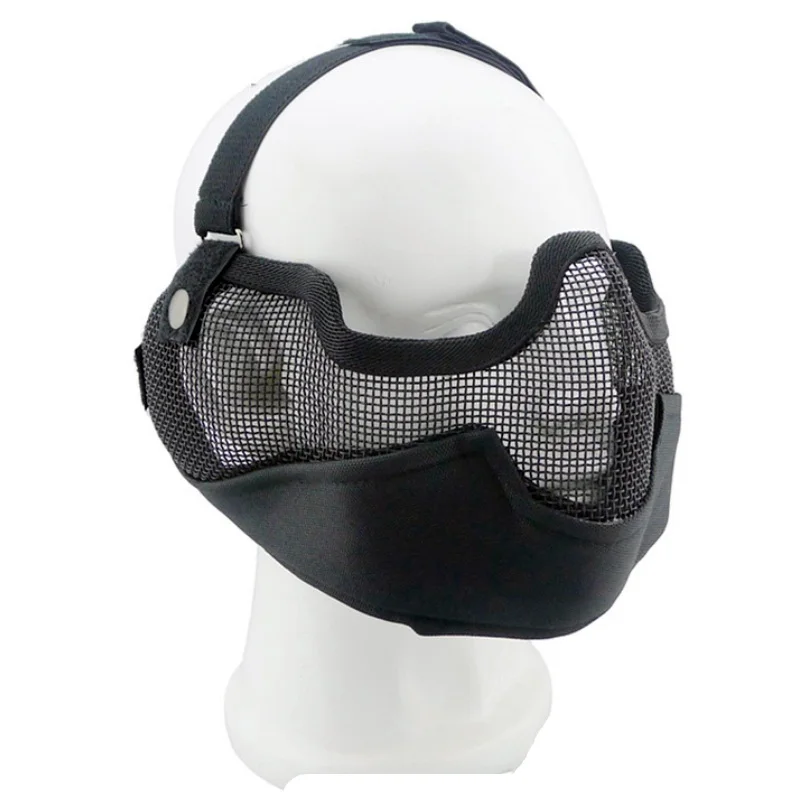 

Airsoft Tactical V2 Strike Steel Half Face Mesh Mask With Ear Protection Outdoor Military Hunting Protective CS Paintball Mask