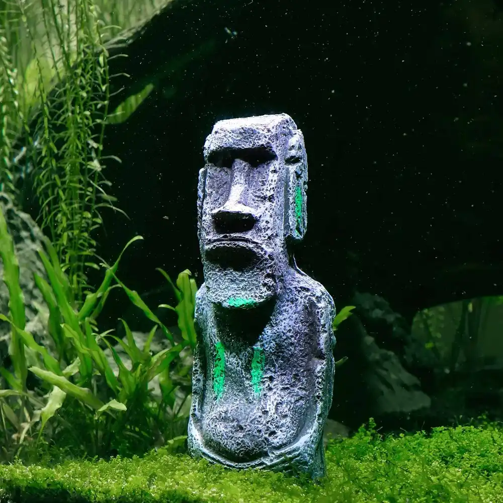 Aquarium Decorations Ancient Easter Island Stone Head Aquarium Ornament