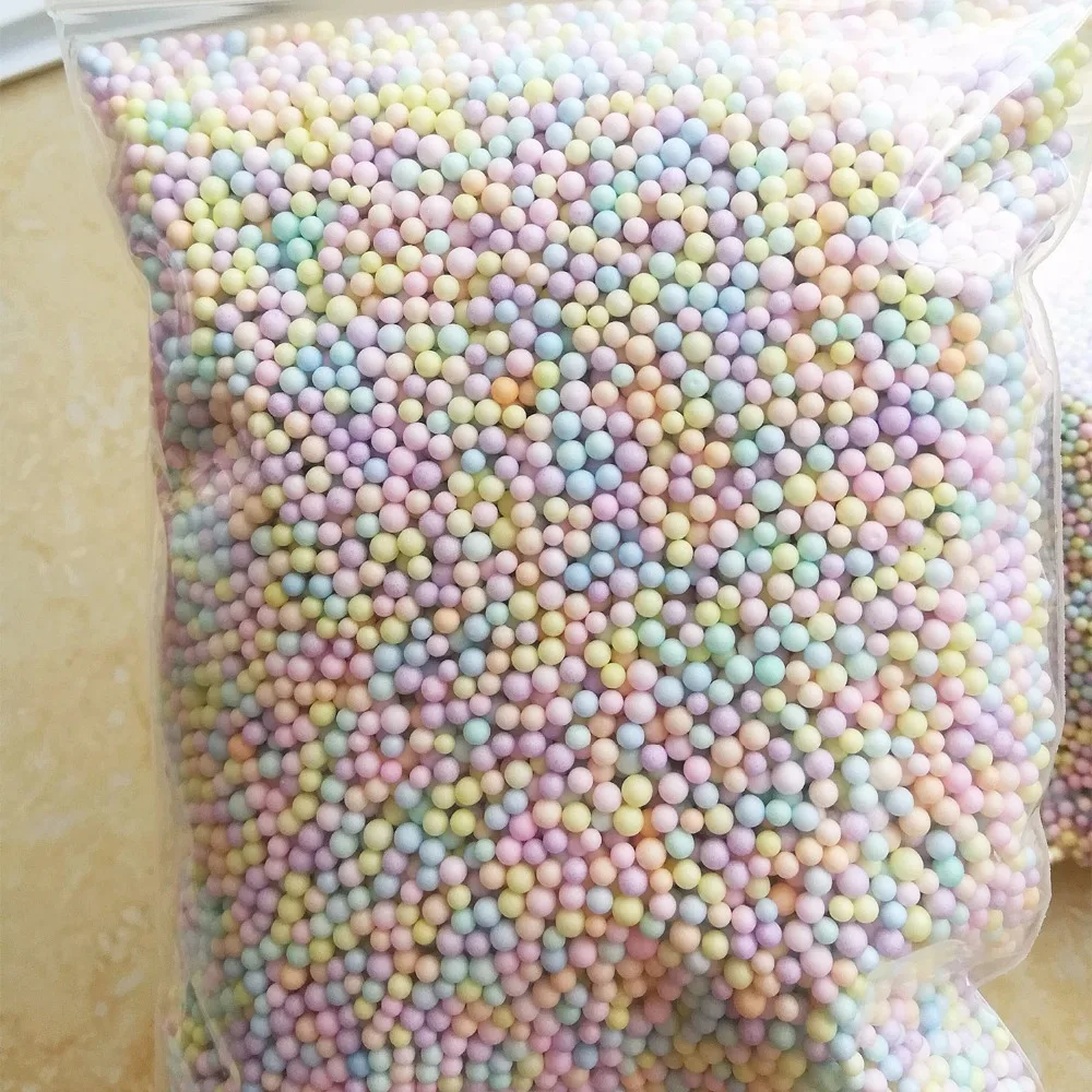 

2-3.5mm 16000pcs New DIY Slime Balls Not Bleeding Color Foam Beads Slime Supplies Filler For Fish Tank Decoration Toy