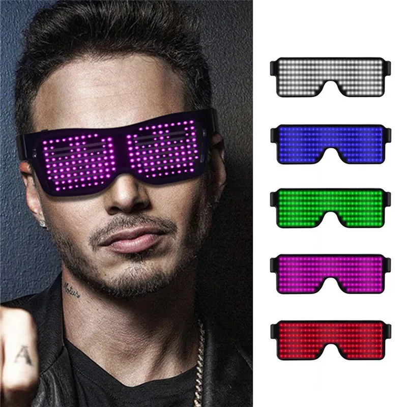 LED Panel Bluetooth Baseball Cap + Sunglass Mobile Phone APP Connection Wireless Dynamic Pattern Flashing Glasses | Спорт и