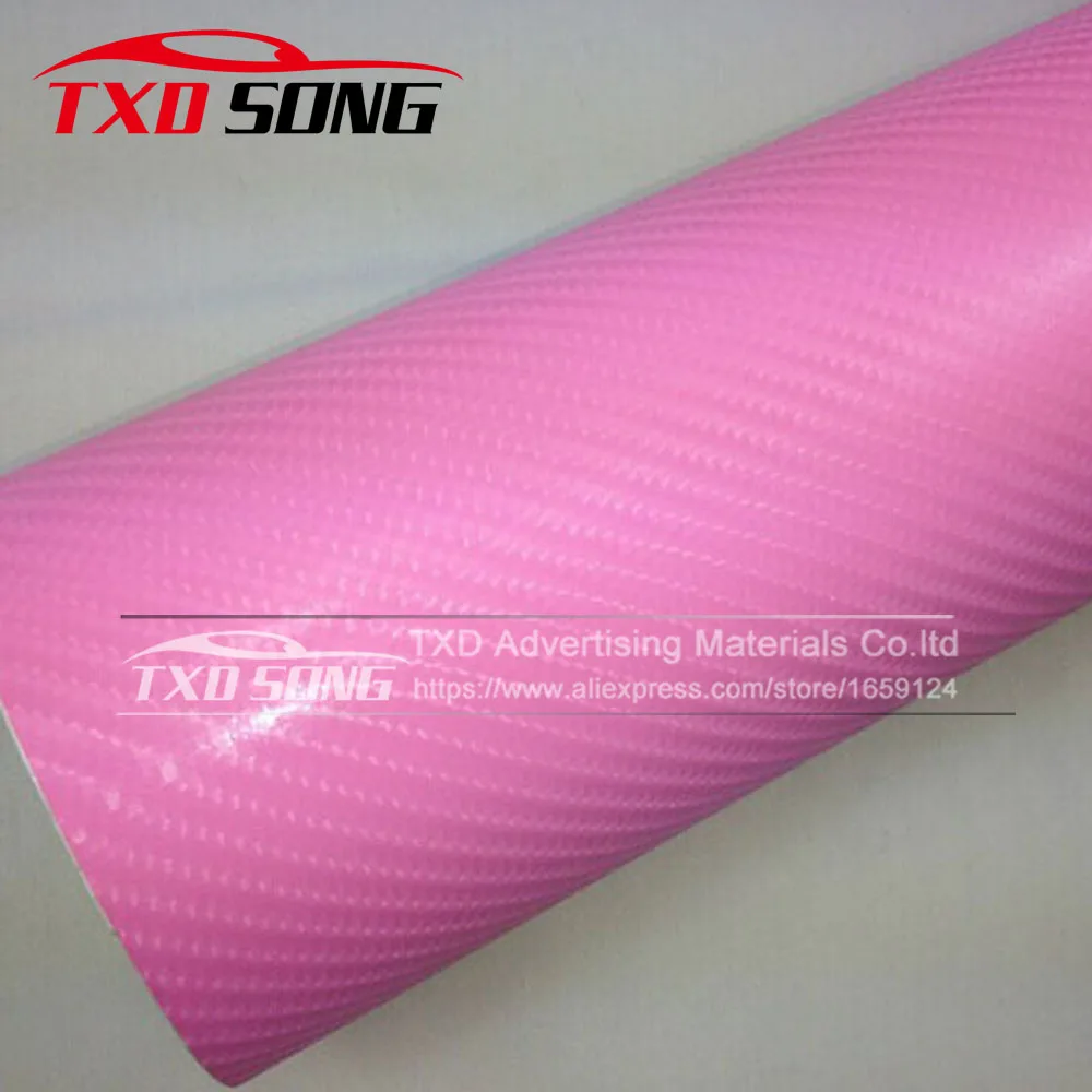 Buy Bright glossy 4D Pink Carbon Fiber Vinyl film