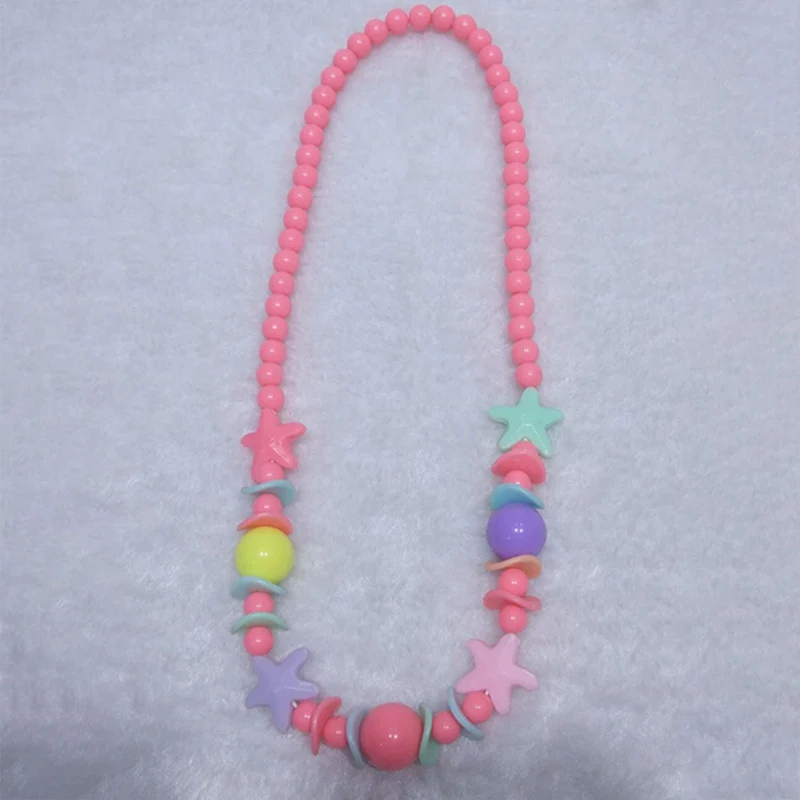 1 Pcs Korean Style Children Wood Acrylic Necklace Kids Girls Gift Favor Wholesale Lovely Girl