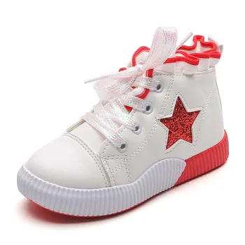 

Glitter Sneakers Girls Sequins Star Tennis Shoes Girls Princess Fashion Flat Shoes Lace Up Children Sneakers Trainers for Girls