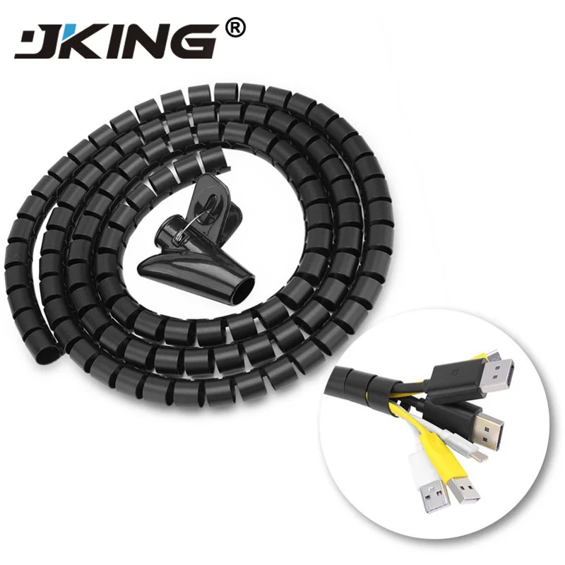 JKING 3 Sizes Flexible Spiral Tube Cable Organizer Wire Wrap Cord Protector Storage Pipe Winder | Электроника