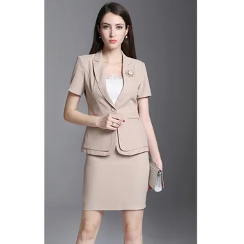 

Women's professional suit beautiful set champagne ladies skirt suit overalls office suit custom 2