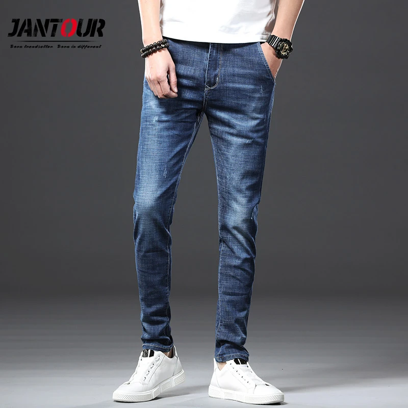 slim fit elastic jeans
