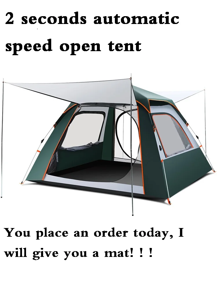 Us 114 99 Automatic Tent Outdoor 3 4 People Two Rooms One Hall Thickened Rain Single Camping 2 Seconds Speed Open Waterproof Thickening In Tents