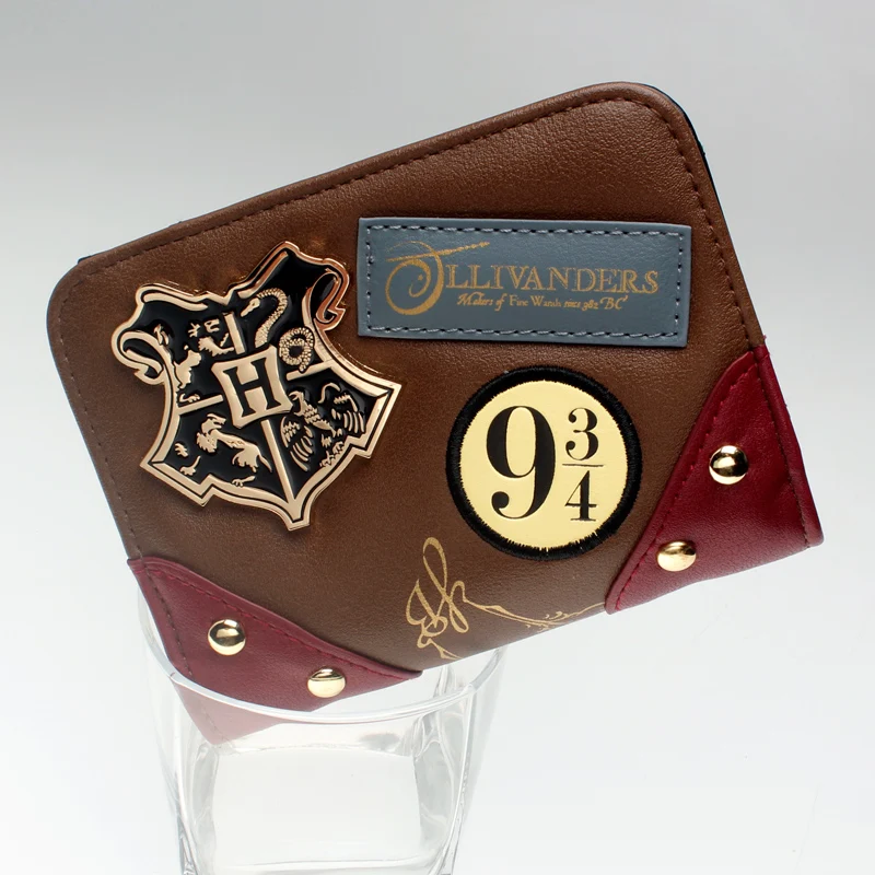 HARRY POTTER HOGWARTS WALLET WOMEN PURSE METAL BADGE RIVET PATCH WALLET