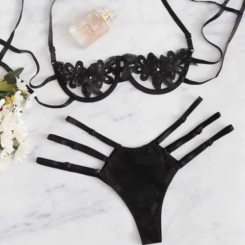 Sexy Womens Lingerie Set Lace Bra Sets Wireless Bra + Panty Underwear Babydoll