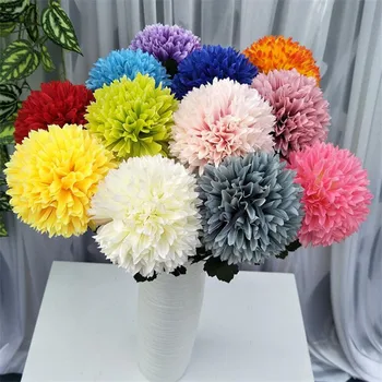 

11p Silk Dandelion Artificial Dandelion Chrysanthemum Ball flower head 4.33" for Wedding Centepieces Bridal Bouquet Wrist Flower