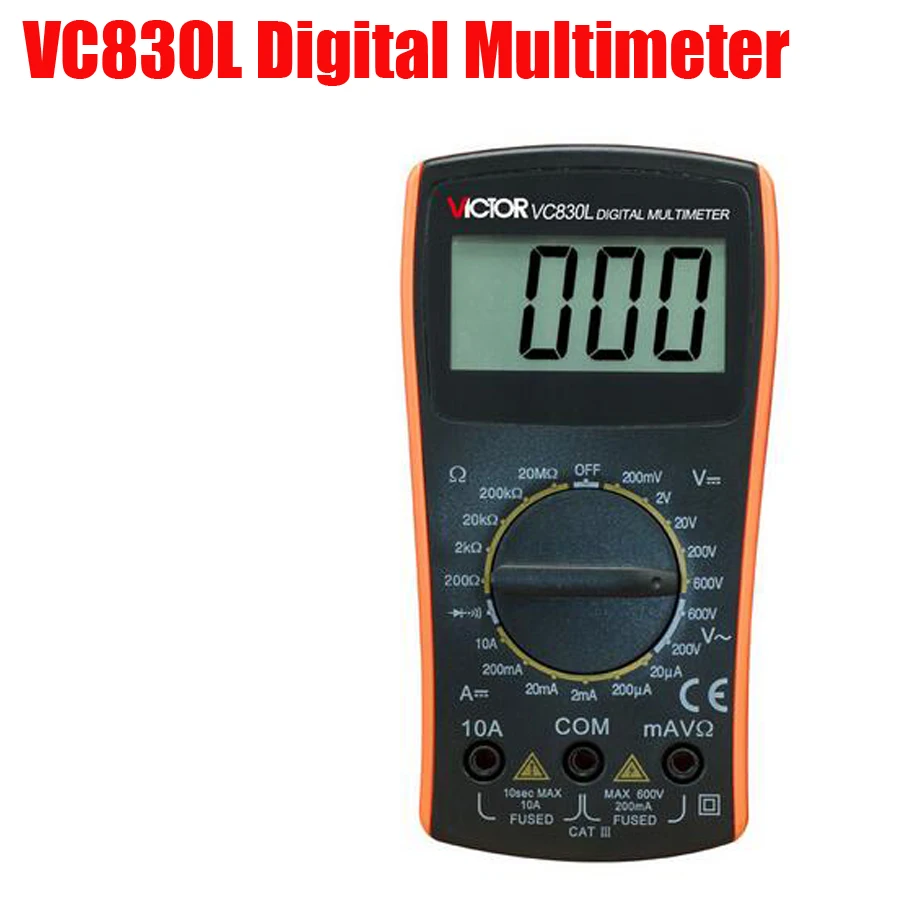 VC830L Digital Multimeter Pocket Manual Range 10A 600V Resistance