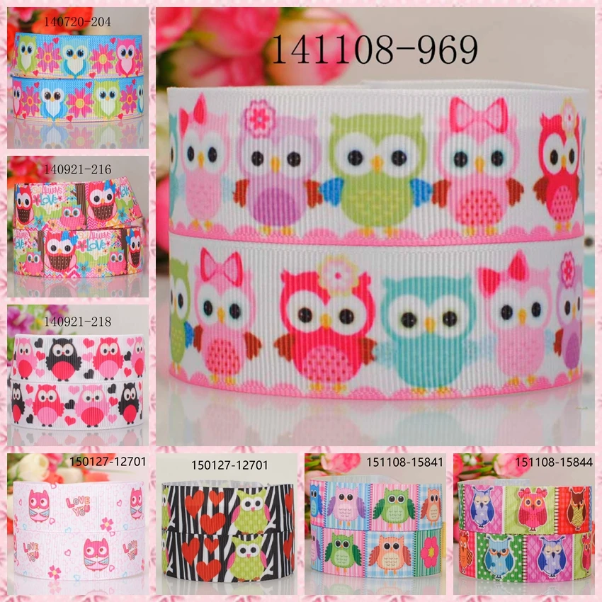 10yards -different sizes -lively cartoon Owl ribbon printed Grosgrain | Дом и сад