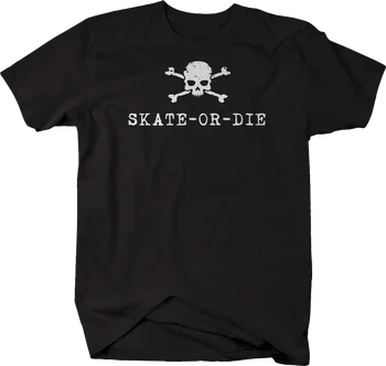 

Skates or Die Retro Skateboards Skull Tshirt Mens T Shirts Fashion 2019