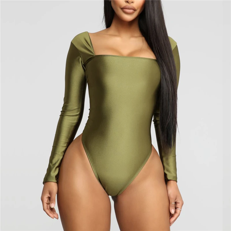 

Fashion Women Long Sleeve Sexy Bodycon Bodysuit Elegant Bandage Ladies Romper Evening party Club dames Solid Streetwear