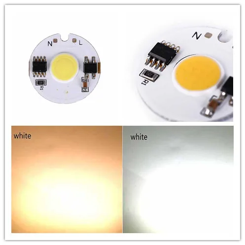 

COB LED Bulb Lamp White/ Warm White LED Lamp Chip 3W 220V Input Smart IC Driver Fit For DIY LED Spotlight Floodlight