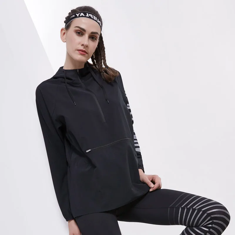 BESGO Half Zipper Adjustable Waist Big Packet Pullovers Letter Print